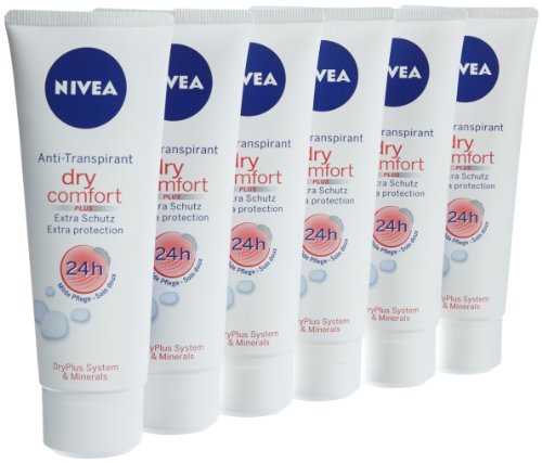 NIVEA 6er Pack Deo-Creme für Frauen, Anti-Transpirant-Schutz, 6 x 75 ml Tube, Dry Comfort Plus - 2