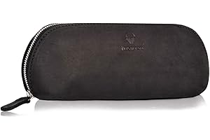 DONBOLSO Valencia skórzany piórnik dla kobiet i mężczyzn, uniwersalny, duży, czarny