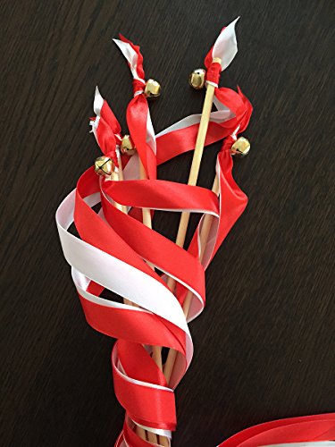 20er Wedding Wands Glücksstäbe EinsSein® Liebeszauber rot Hochzeit Konfetti Ribbon Wands Party