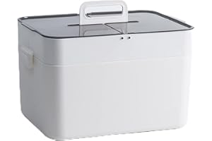 Lihaian Medicine Box Home Medicine Box Portable Plastic First Aid Box Storage Large Medicine Cabinets Medicine Case Double Layer Storage Case for Home, White, Unique