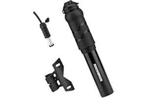 ROCKBROS Pompa Bicicletta Portatile, Mini Pompa per Bici MTB 100 PSI in Alluminio, Pompetta Universale Adatta per Valvola Presta Schrader, Con Supporto, Lunga 16cm, Accessori Bici