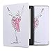Produktbild kwmobile Hülle für Kobo Aura H2O Edition 2 - Flipcover Case eReader Schutzhülle - Bookstyle Klapphülle Ballerina Sketch Design Schwarz Rosa Hellgrau