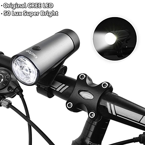 LED Fahrradbeleuchtung KingTop Wiederaufladbar USB Fahrradlampe Tragbare Taschenlampe StVZO zugelassen 50 Lux - 3