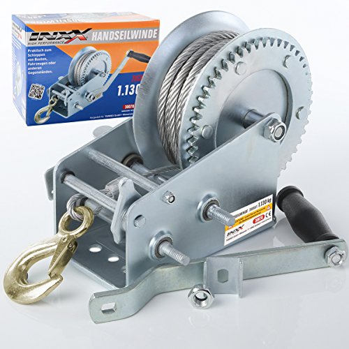 INXX 30078 Seilwinde mit Stahlseil 1130kg Bergungswinde 10 m