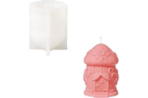 BOOWAN NICOLE Miniature Fairy House Silicone Candle Moulds,Mushroom House Candle Moulds for Candle Making