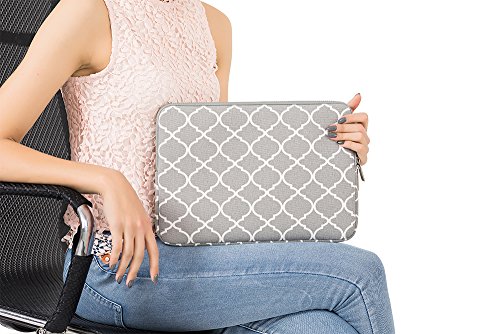 MOSISO Sleeve H  lle nur f  r Macbook 12 Zoll mit Retina Display 2017 2016 2015 Freisetzung Quatrefoil Stil Canvas Gewebe Laptoph  lle Schutzh  lle La
