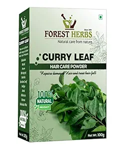 The Forest Herbs Natural Care From Nature 100% Organic Curry Leaves Powder (Sun Dried & Stemless) for Strong and Shiny Hair 100Gms