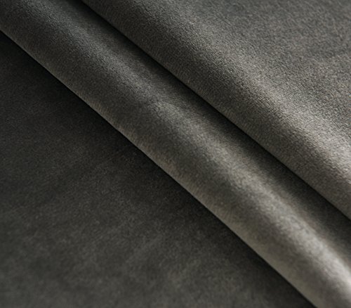 WOLTU® #491 Gardinen Vorhänge blickdicht mit Kräuselband , ULTRA schwere beflockte Thermogardine Verdunkelungsgardine , Plüschvorhang Verdunkelungsvorhang , 135×245 cm , Dunkelgrau - 6