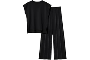 Veriliss 2 Pièces Vêtements pour Femmes Ensemble De Chandails Gilet Tricoté Pantalon À Ceinture Élastique