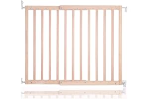 Safetots Cancelletto per Scale Robusto in Legno con Montaggio a Vite, Naturale, 63,5cm - 105,5cm, Cancelletto per Bambini in Legno, Barriera di Sicurezza con Montaggio a Vite, Installazione Facile