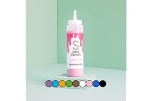 ‎SUPER STREUSEL Super Drip Rosa Kuchenglasur Cake Melts Schokolade 300g | Glasur für Kuchen Kekse Plätzchen Eis Muffin Torten uvm. | Flasche | Icing Dekoration (Rosa)