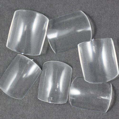 100 x Top Quality False medium/long length Full Coverage, French half tips or full toe false nails & glue, 10 different sizes (10 of each size) posted from London by Fat-Catz-copy-catz (clear toe nails)