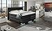 Produktbild HG Royal Estates GmbH Roma Designer Boxspringbett mit Bettkasten inkl. LED-Beleuchtung, Kaltschaum Topper, Bonellfederkernmatratze, H3, Schwarz Stoff - 200x200 cm