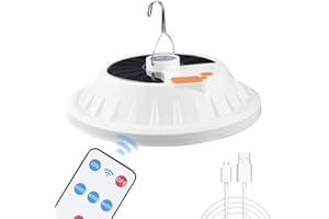 Garberiel 120 LED Solar Camping Light with Remote Controll, IPX7 Waterproof Tent Light with 5 Modes Outdoor Light Camp Lamp for Camping,Hiking,Emergency,Outages,Hurricane