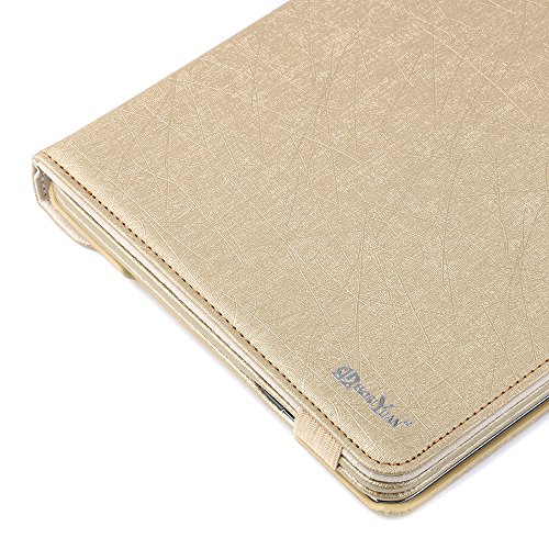 Ipad 9.7 Bluetooth Tastatur Hülle, Boriyuan 360 Grad drehbar Leder Case Schutz Tasche Cover mit Bluetooth Wireless Tastatur (Deutsche QWERTZ) keyboard case für Apple iPad 9,7 Zoll 2017 (Gold) - 8