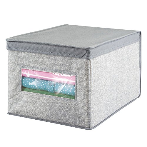 InterDesign 04253EU Aldo Aufbewahrungsbox für den Schrank aus Stoff, Schuhe, Handtaschen, Jeans – Groß, grau, 39.37 x 29.845 x 24.765 cm - 3
