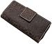 Produktbild Große Vollleder Damen Geldbörse / Geldbeutel / Portemonnaie / Portmonaise / Geldtasche / Portmonee mit wunderschönem Lianen Muster in Hoch Tief Prägung in Braun inkl. Nähset