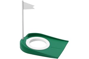 MAGT Coupe De Putter De Golf, Entraînement Intérieur et Extérieur Avec Trous Réglables et Drapeau Blanc (Vert)