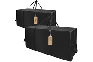 APKOL 2pcs Sac de Rangement 300L, 118x55x46CM, Sac Rangement Vetement, Grand Sac de Voyage Zippée Surdimensionné en Oxford avec Poignées pour Oreillers,Meubles de Jardin,Noir
