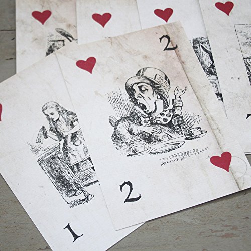 Alice im Wunderland Tisch Zahlen – Distressed Vintage weiß Karte 1-15 Hochzeit - 3