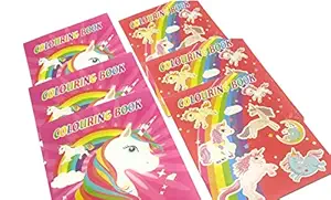 Tera13 Unicorn Coloring Book Coloring Book for Girls Unicorn Sticker Unicorn Colors Rolling Color Sketch pens Crayons Kids Return Gifts for Kids (Unicorn Coloring Book Set of 6)
