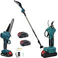 Kit Potatura 2 Batterie 48V – Motosega 6” + Forbice + Asta Telescopica + Torcia LED