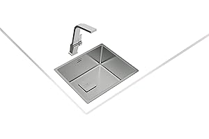 TEKA Fregadero Cocina 50 cm 1 Seno FlexLinea Triple Posibilidad de Instalación, Acero Inoxidable para Mueble 60cm, SilentSmart, Duradero, Modelo RS15 50.40