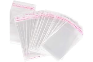 FLOFIA 200pcs Petit Sac Bonbon Transparent Plastique Pochette Sachets Cellophane Auto-adhésifs Sachet d’Emballage Biscuit Sandwich Chocolats Perles Bijoux Cadeau