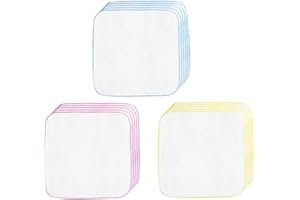 KRIEG Toallitas Reutilizables para Bebés, 15 Piezas Mini Toallas Pequeñas Algodón Lavables, Toallitas Franela Una Sola Capa Algodón Orgánico, Como Reemplazo Toallitas Húmedas, Multicolor