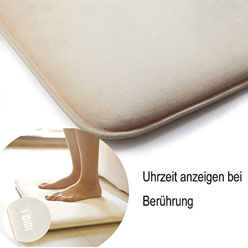 Smart Alarm Digitaler Wecker Bettvorleger Fußmatte Teppich Läufer mit LED Display und individuelle Töne mit USB einfach aufstehen - 6