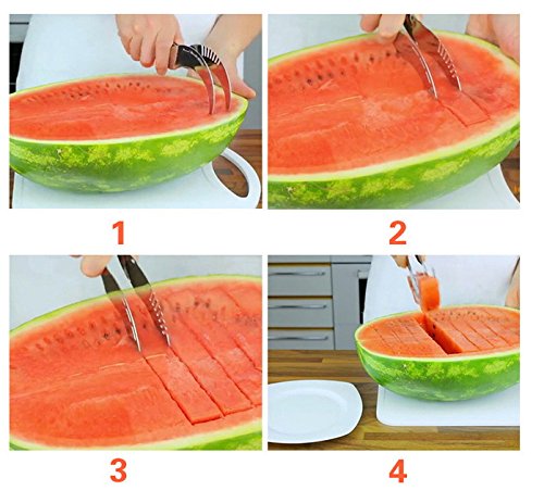 Bigood Melonenschneider Watermelon Slicer Schneider Wassermelone Entkerner Ausstecher - 7