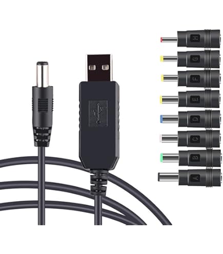 Câble Adaptateur PD Vers DC 1.2m - Tension Réglable 5V/9V/12V/15V/20V - Avec 10 Têtes Convertisseur Et Interrupteur - Pour Routeur, Hub USB, Ventilateur, Ordinateur Portable