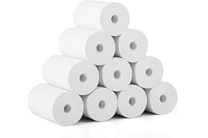 HOAAIGO Carta termica 10 rotolo per fotocamera per bambini e mini stampante, carta di ricarica bianca per fotocamere fotografiche istantanee per bambini, carta di stampa BPA Free (da 57 mm a 30 mm)