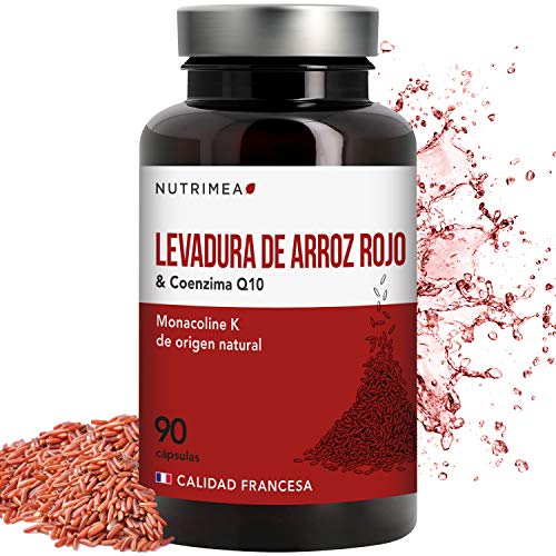 Levadura Roja de Arroz Coenzima Q10 Baja Tu Colesterol Monacolina K CoQ10 Dosis Concentrada Arroz Rojo Puro Monascus Purpureus Tratamiento 3 Meses 600 mg Capsulas Vegano