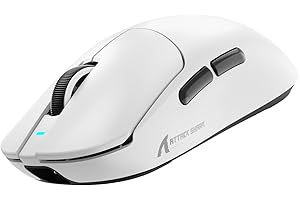 ATTACK SHARK X8SE Mouse for Large Hand, 55g SUPERLIGHT, PixArt PAW3311 Gaming Sensor, BT/2.4G Wireless/Wired, Adjustable DPI up to 25000, 500mAh Battery (White)