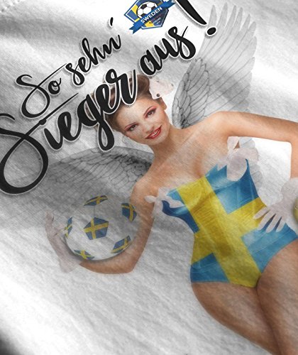 Stylotex Herren T-Shirt Basic So sehn Sieger aus Girl Schweden, Farbe:weiss;Größe:XXXL