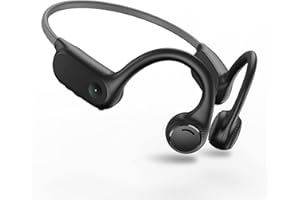 COMBLU Knochenschall Kopfhörer, Open-Ear Kopfhörer mit Mikrofon, Bone Conduction Bluetooth 5.2 Kabellos Sport Kopfhörer, IP54 Wasserdicht zum Radfahren, Laufen, Joggen im Fitnessstudio (Grau)