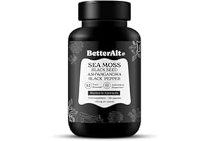Better Alt Sea Moss Capsules- Irish Sea Moss with Black Seed Oil, Ashwagandha & Black Pepper for Stamina, Strength & Endurance- High Potency Sea Moss Supplement - 60 Servings, 120 Capsules