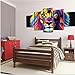 Produktbild hhlwl  5 panel große HD gedruckt ölgemälde löwe aquarell pack leinwand drucken kunst wohnkultur wandkunst bild für wohnzimmer-10x15/20/25cm-frame