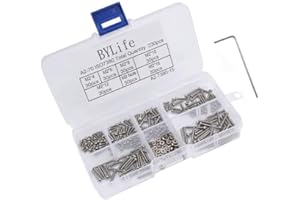 BYLIFE M2 Screws and Nuts, 230pcs M2 Bolts and Nuts Set Stainless Steel Screws Set Nuts and Bolts Assortment Kit with Storage Box