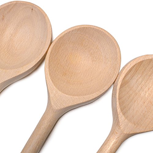 RSW24® 5-tlg Kochlöffel-Set aus kräftigem Hartholz, 25-35cm Länge, aus Buchenholz, Hartholz, Verschiedene Größen, Küchenutensilien hergestellt in Europa, mit Back-löffel und Koch-Löffel - 2
