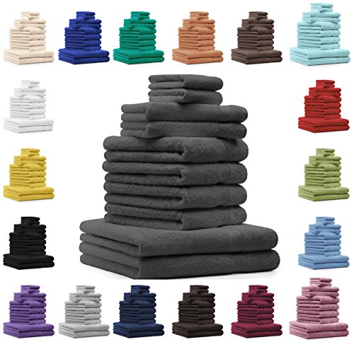Betz 10 tlg. Handtuch-Set 2 Duschtücher 4 Handtücher 2 Gästetücher 2 Waschhandschuhe 100% Baumwolle PREMIUM