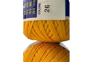 LA MERCERIA ONLINE Cotone Per Uncinetto Numero N° 5-100 Grammi Filo Di Scozia( Sono 282 Mt.) Tinta Unita E Per Altre Quantità Contattatemi (Giallo 26)