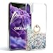Produktbild OKZone iPhone XS Max Hülle [mit HD-Schutzfolie], Luxus Fließen Flüssig Glitzer Bling Dynamisch Durchsichtig Kreativ Shiny Glanz Glitter Schutzülle Etui Tasche (Silber Blau)