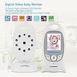 FLOUREON VB601 Babyphone 2,4 GHz Wireless Digital Baby Monitor Baby Phone Baby Überwachungskamera 2 Wege Audio 2 Zoll LCD Monitor 8 Schlaflieder Temperaturanzeige Nachtsicht - 6