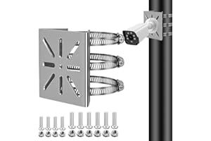 ZT-NET Universel Montage Vertical sur Poteau Support pour caméra de sécurité,3 Boucles Acier Inoxydable Support d'angle Montage,Support mât Convient aux caméras vidéosurveillance (caméra non incluse)