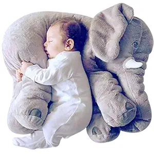 Little Innocents Big Size Fibre Filled Stuffed Animal Elephant Soft Toy for Baby of Plush Hugging Pillow Soft Toy for Kids boy Girl Birthday Gift (60 cm, Grey)