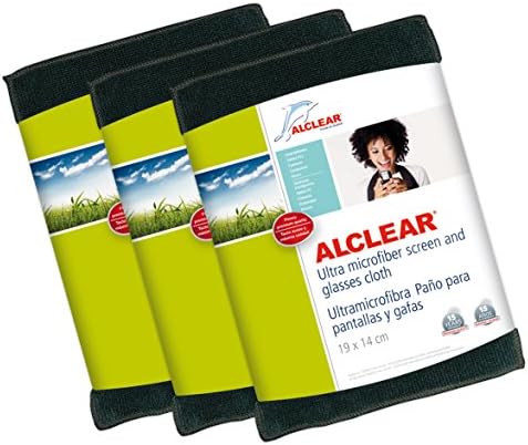 ALCLEAR950003a_3 Ultra-Microfibre Cloths, Set of 3, Display Cloth for iPhone, iPad and iPod, Samsung, 19 x 14 cm, Anthracite, Creates a Streak-Free, Clear View with No Chemicals, No Cleaning Agents, Anti-Fingerprint