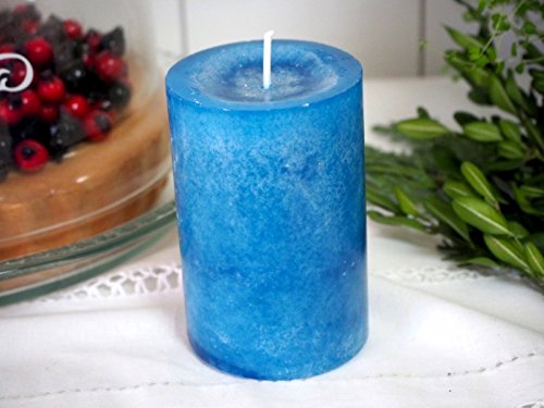 6 Stumpenkerzen Kerzen Blau Türkis Mix 9cm Hochzeit Kommunion Taufe Konfirmation Tischdeko - 4