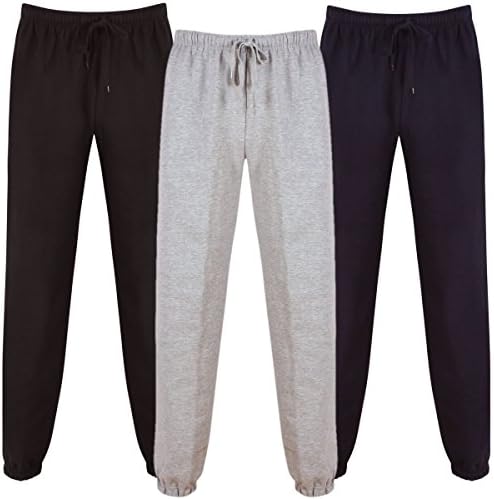 Gazelle Sports Mens Fleece Jog Pants Jogging Bottoms Trousers Joggers Cuffed Hem Zip Pockets
